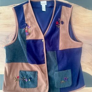 Vintage 90s Patchwork Vest 1XL Grannycore Cottagecore
